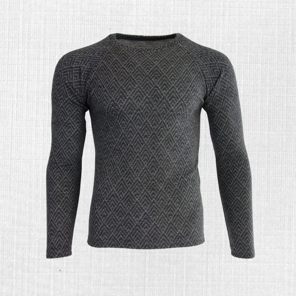 Pánske funkčné merino tričko Kunerad geo na tmavosivej