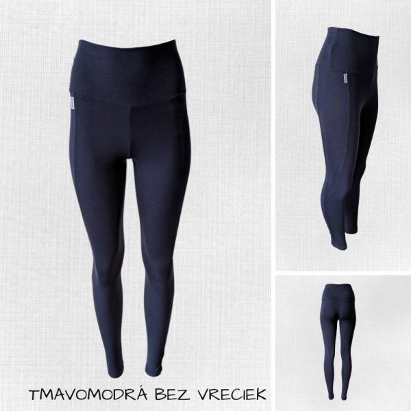 Dámske legíny s merinom Lomnica - tmavomodrá bez vreciek