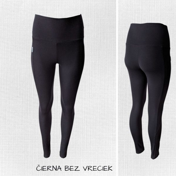 Dámske legíny z merina Lomnica - čierna bez vreciek