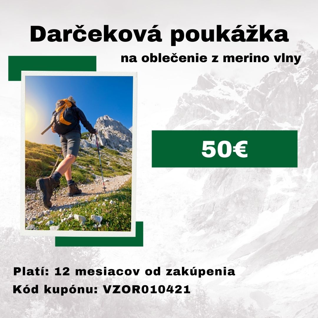 Darčeková poukážka na merino termoprádlo