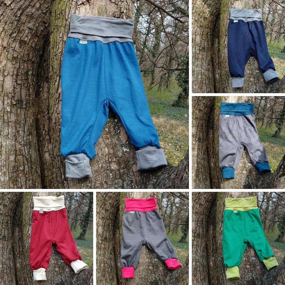 Rastúce tepláky z merino vlny pre bábatká