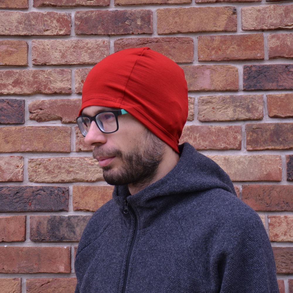 Merino čiapka Kremenec pre dospelých červená