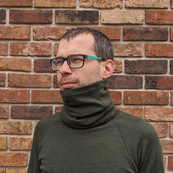 Šatka na hlavu z merino vlny zelená